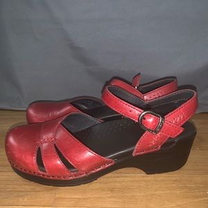 Red Dansko sandals